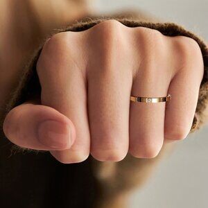 FP Desigher Mikal Winn Minimalist Jewelry Ring 14K Gold Plated Hypoallergenic